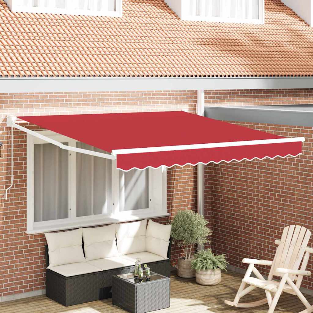vidaXL Toldo retráctil Rojo 300 x 250 cm 100% Poliéster y Aluminio