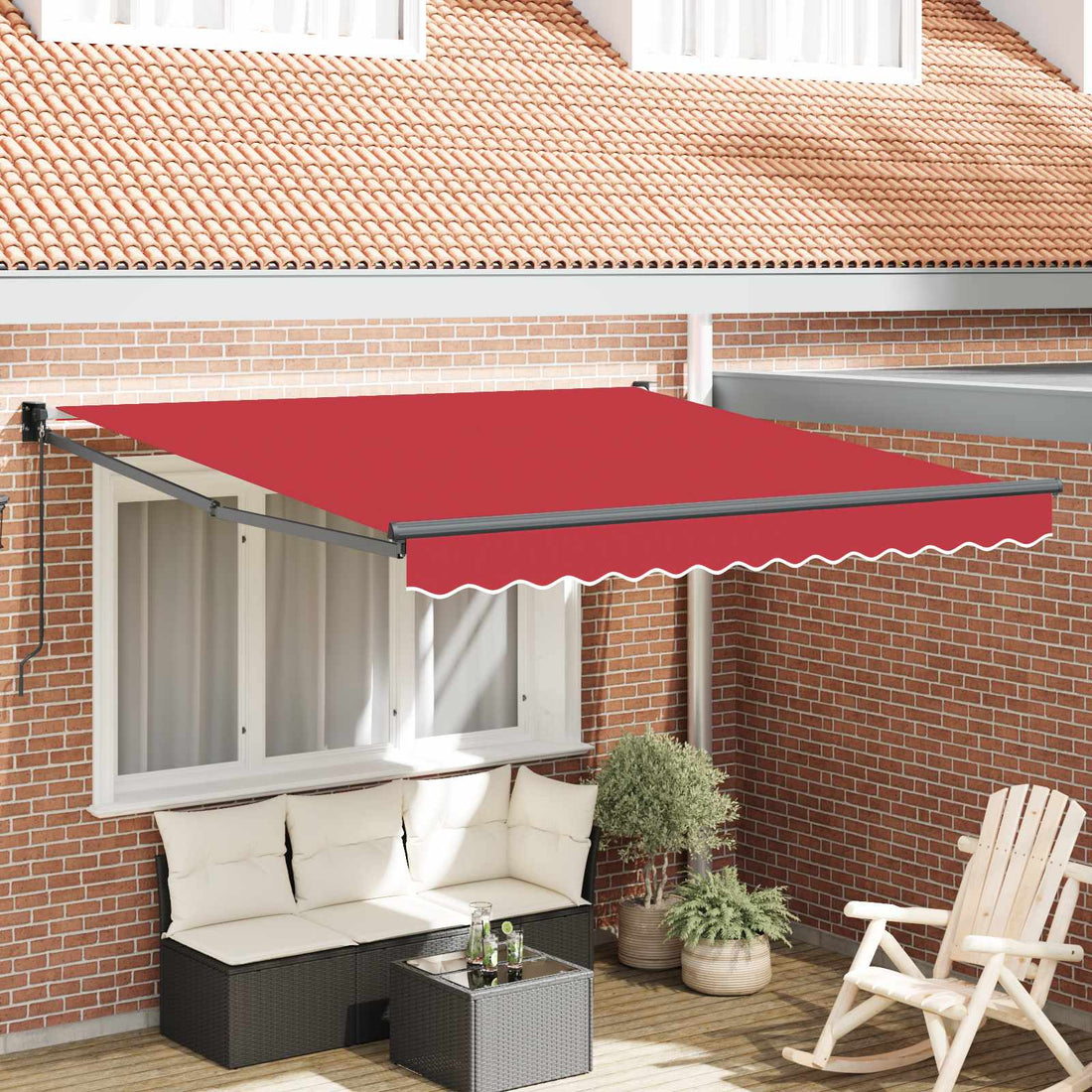 vidaXL Toldo retráctil Rojo 300 x 250 x 165 cm