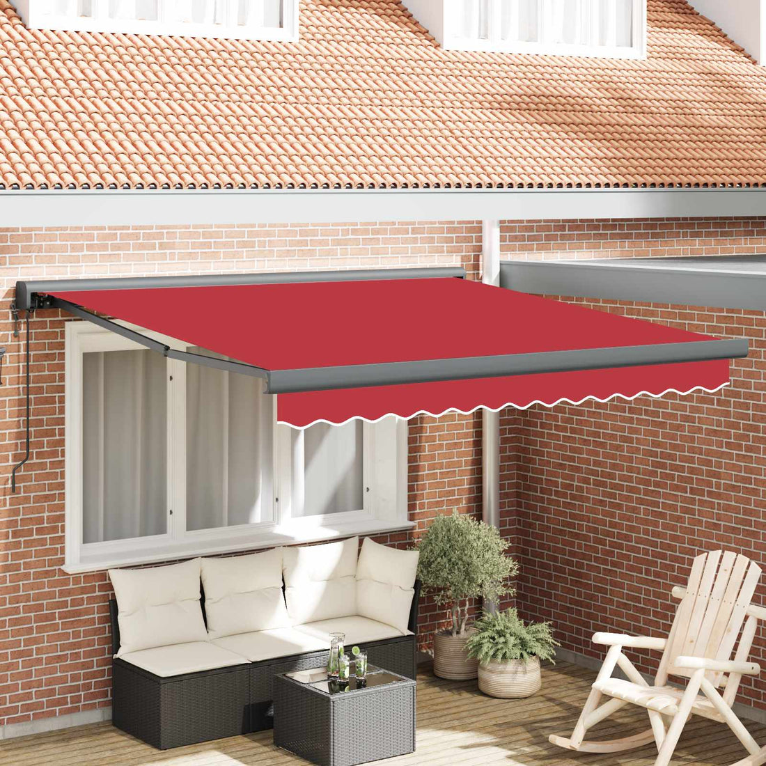 vidaXL Toldo retráctil Rojo 300 x 250 x 165 cm Tela y Metal