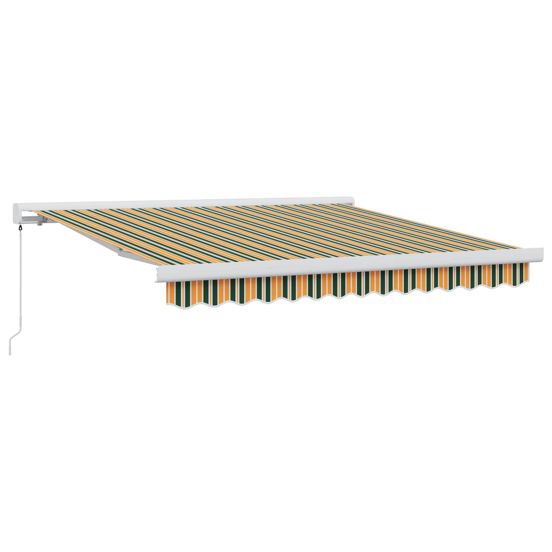 vidaXL Toldo retráctil Verde y amarillo 300 x 250 cm Lona y Aluminio