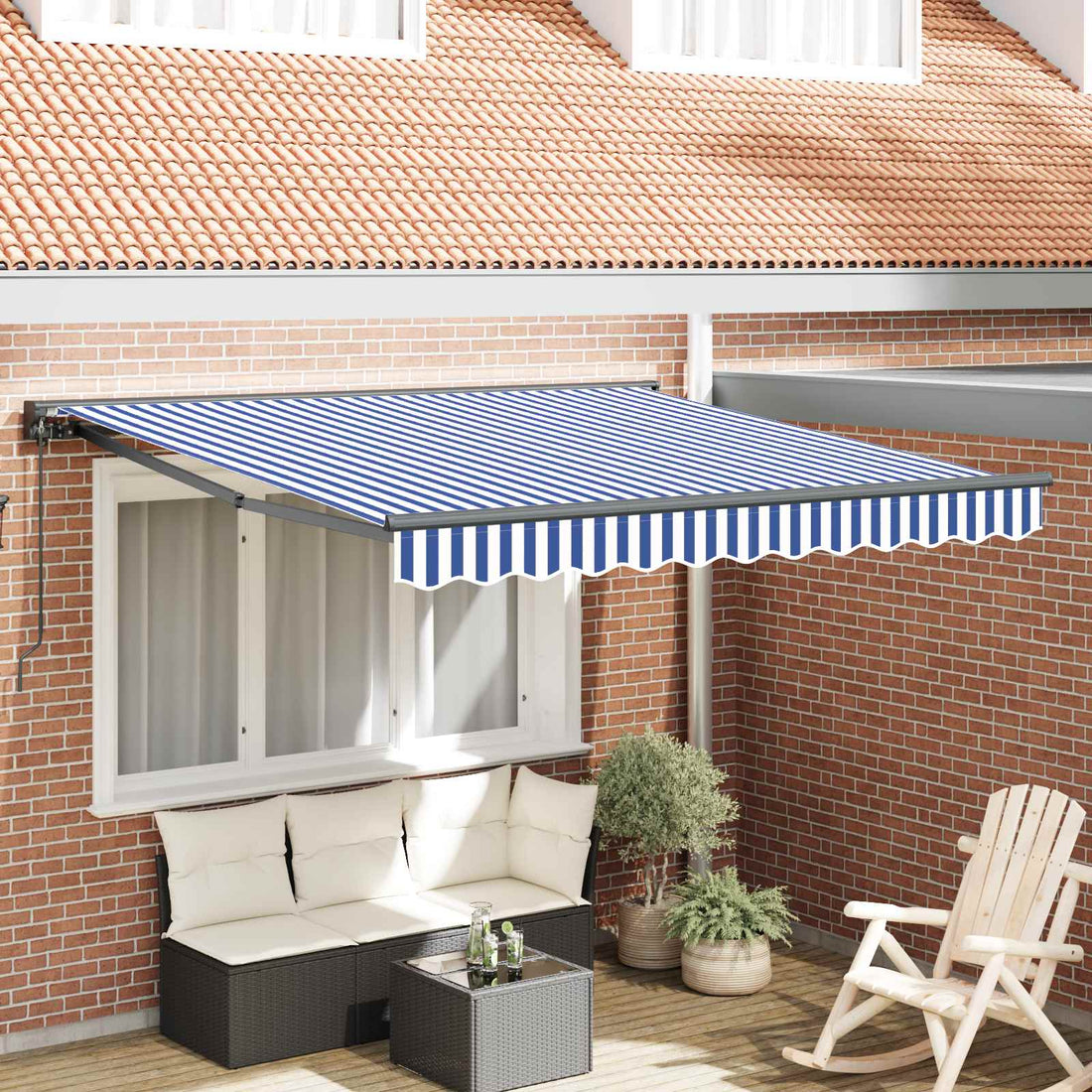 vidaXL Estructura del Toldo Azul y Blanco 350 x 250 cm