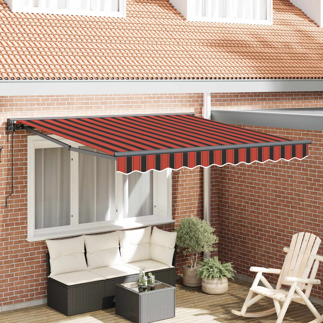 vidaXL Estructura del Toldo Naranja y Negro 350 x 250 cm