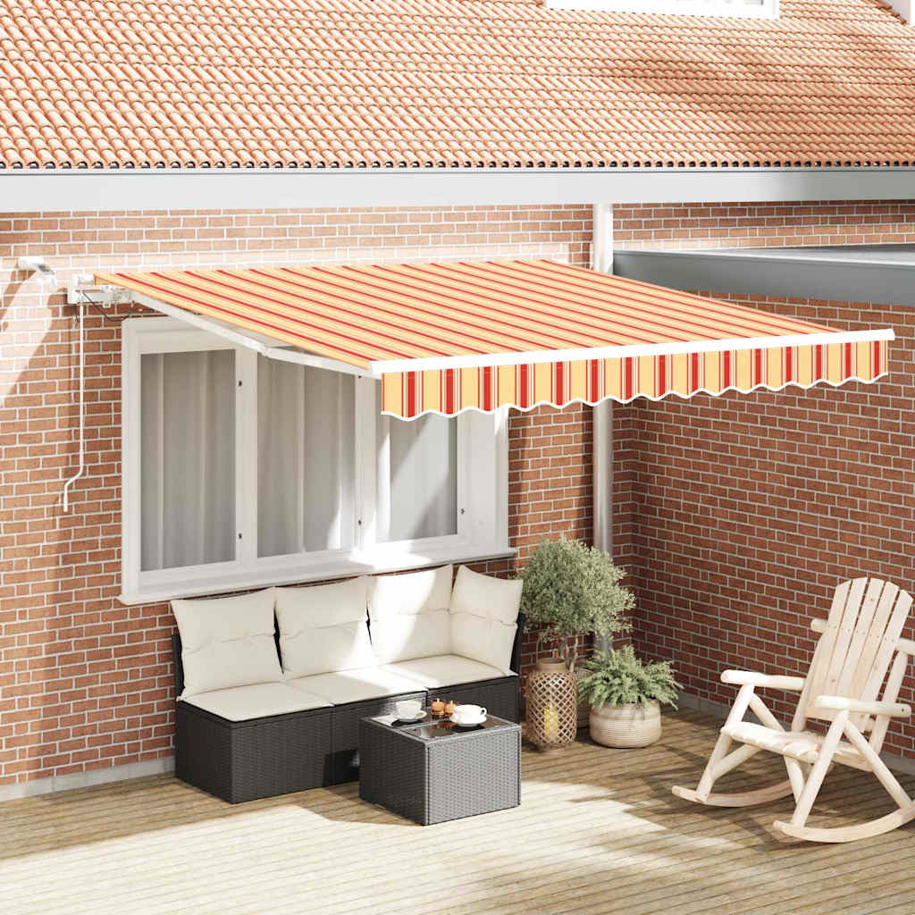 vidaXL Toldo retráctil Amarillo y Naranja 350 x 250 cm Poliéster