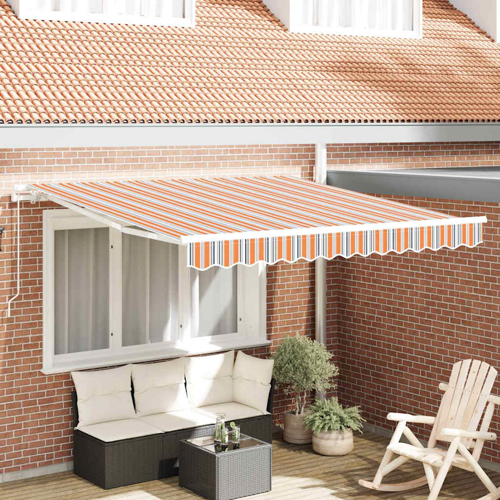 vidaXL Toldo retráctil Multicolor 350 x 250 cm Poliéster y Aluminio