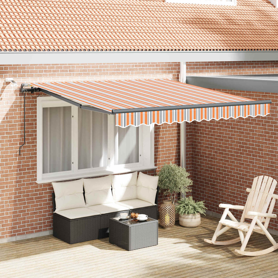 vidaXL Toldo retráctil Multicolor 350 x 250 cm Poliéster
