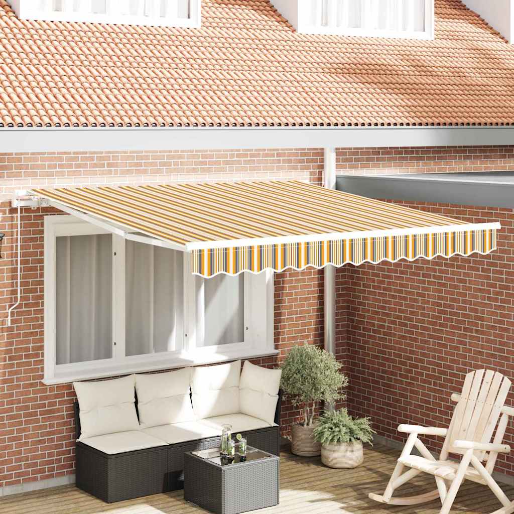 vidaXL Toldo retráctil Multicolor 350 x 250 cm Poliéster y Aluminio