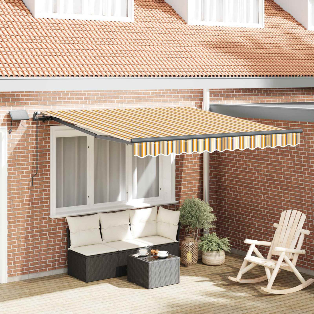 vidaXL Toldo retráctil Multicolor 350 x 250 cm Tela y Aluminio