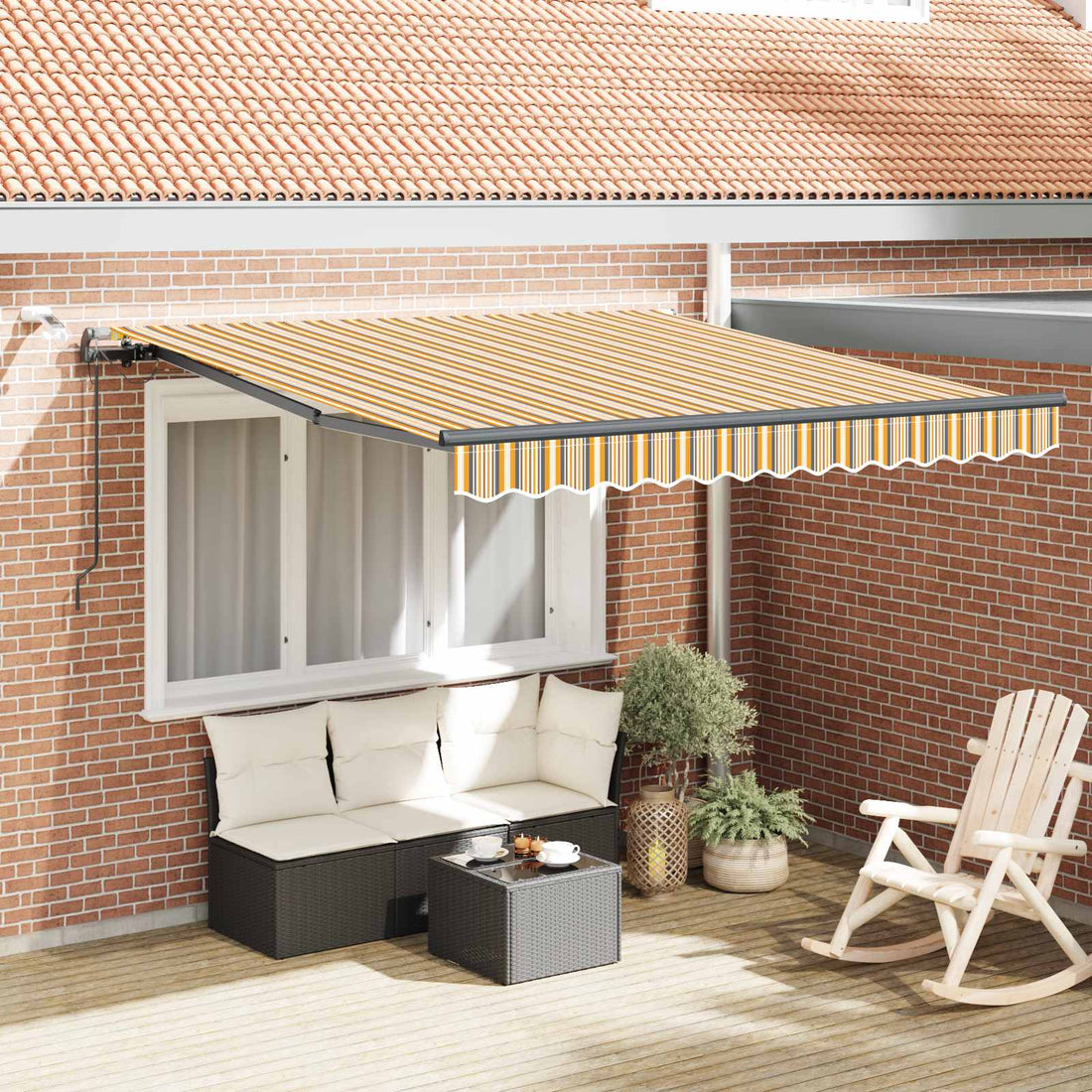 vidaXL Toldo retráctil Multicolor 350 x 250 cm Poliéster