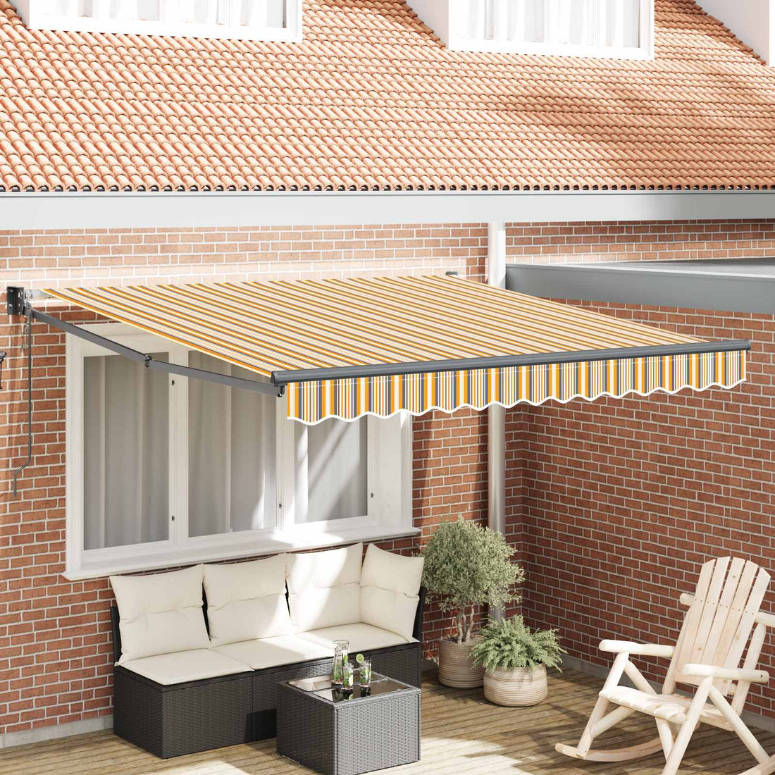 vidaXL Toldo retráctil Multicolor 350 x 250 cm Poliéster y metal