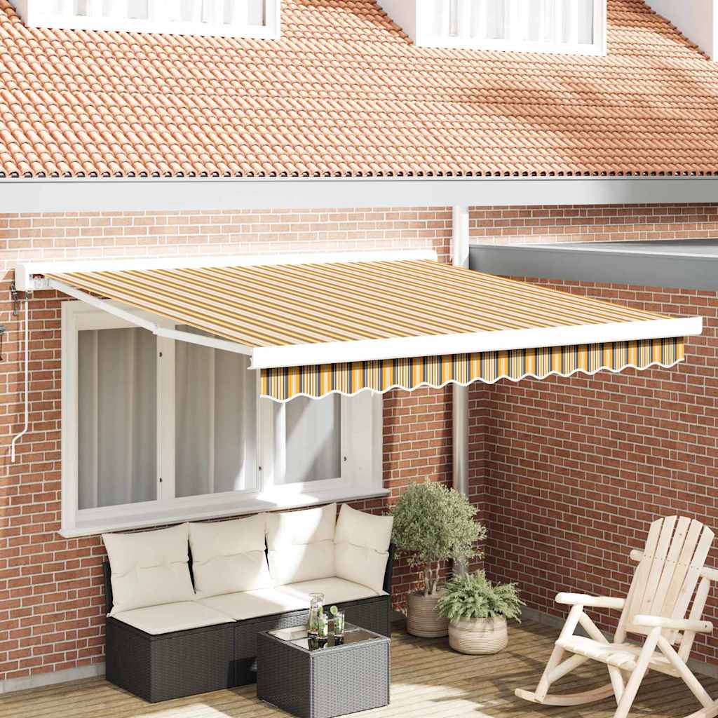 vidaXL Toldo retráctil Multicolor 350 x 250 cm Tela y Metal