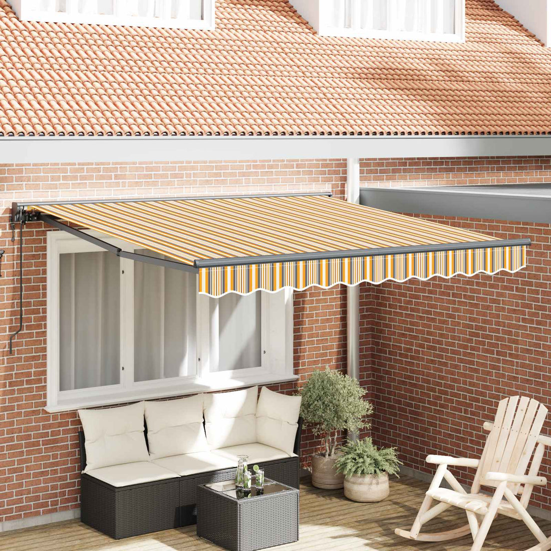 vidaXL Estructura del Toldo Amarillo y Gris 350 x 250 cm