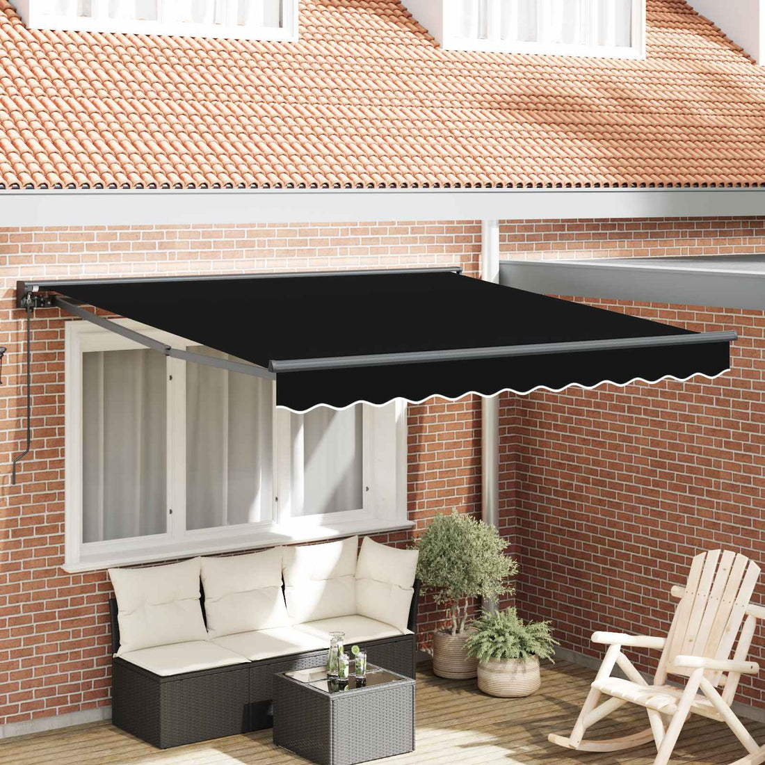 vidaXL Estructura del Toldo Negro 350 x 250 cm