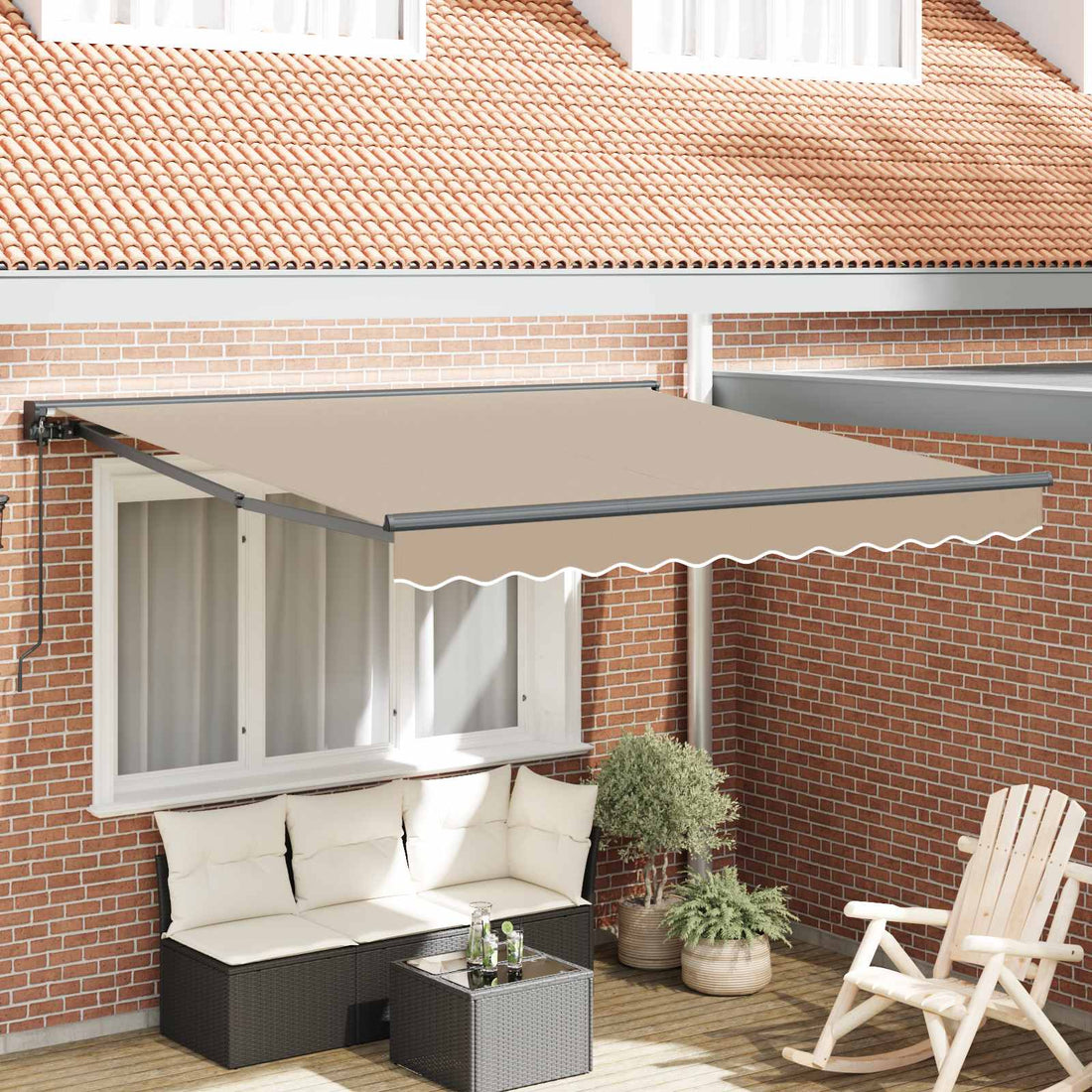 vidaXL Estructura del Toldo Beige 350 x 250 cm