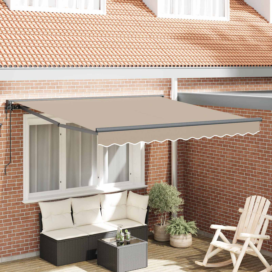 vidaXL Estructura del Toldo Beige 350 x 250 cm