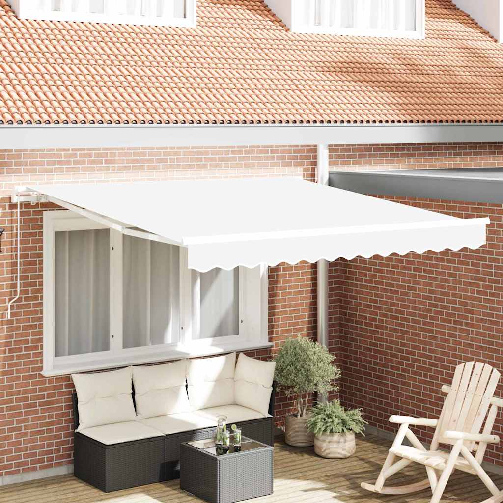 vidaXL Toldo retráctil Blanco 350 x 250 cm Poliéster y Aluminio