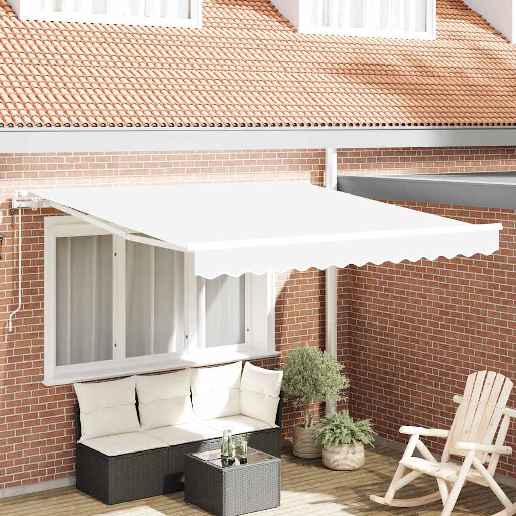 vidaXL Toldo retráctil Blanco 350 x 250 cm Tela y Aluminio