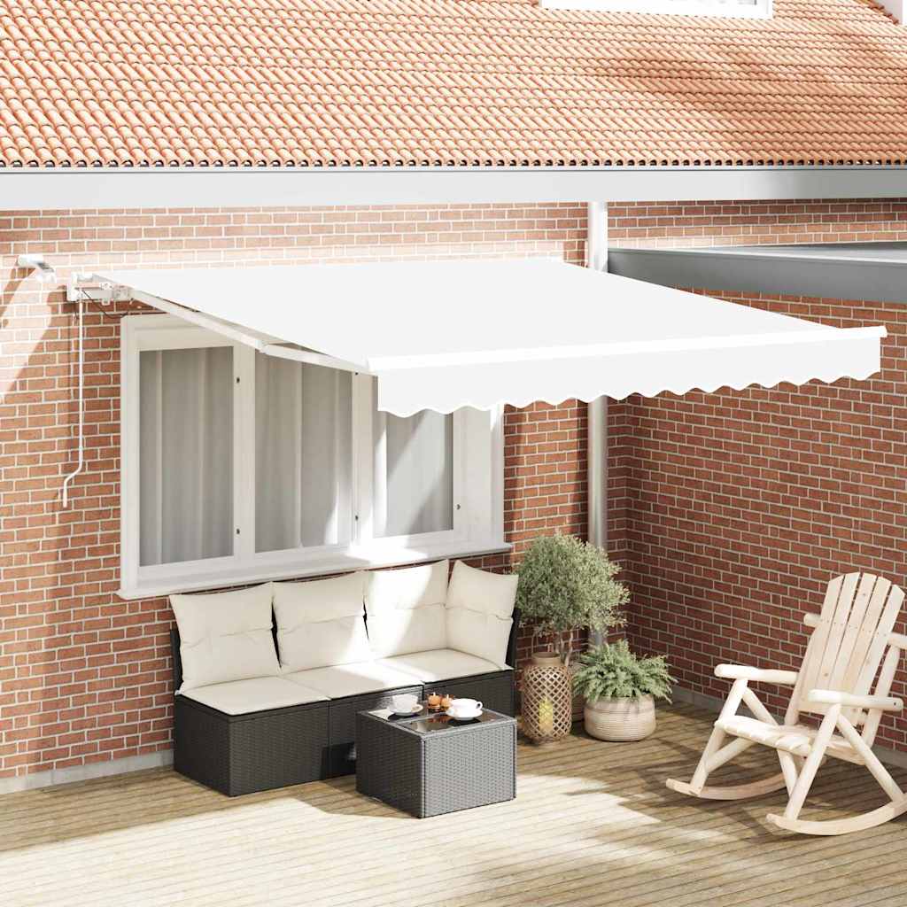 vidaXL Toldo retráctil Blanco 350 x 250 cm Poliéster