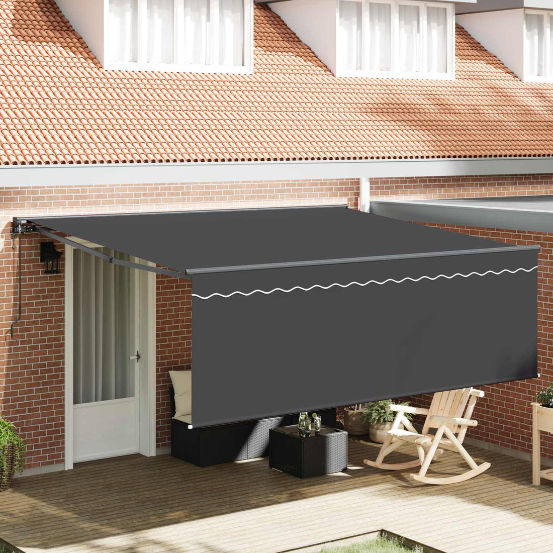 vidaXL Toldo retráctil Antracita 400 x 300 cm Poliéster y Aluminio