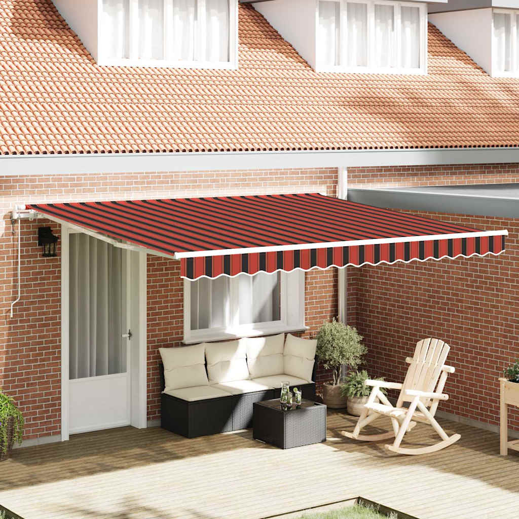 vidaXL Toldo retráctil Naranja y marrón 400 x 300 cm Tela y Aluminio