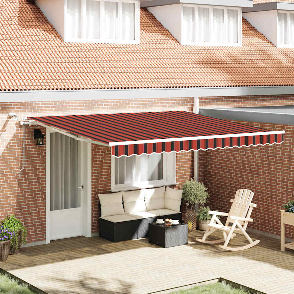 vidaXL Toldo retráctil Naranja y Marrón 400 x 300 cm Poliéster