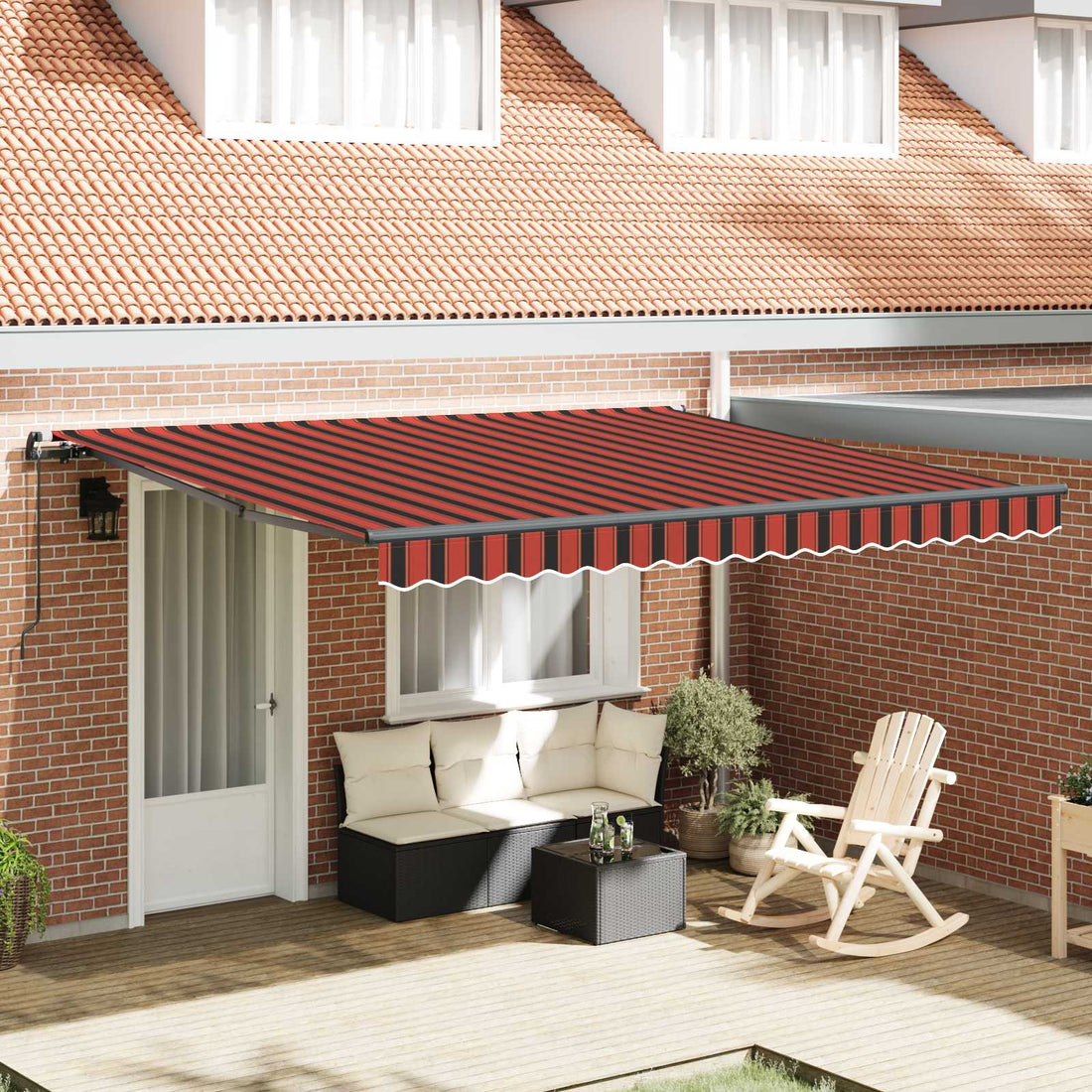 vidaXL Toldo retráctil Naranja y marrón 400 x 300 cm