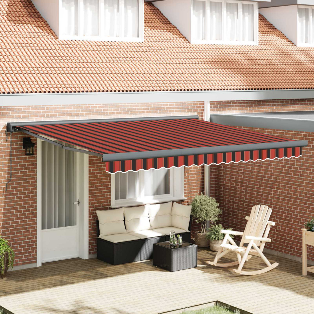 vidaXL Toldo retráctil Naranja y Marrón 400 x 300 x 165 cm