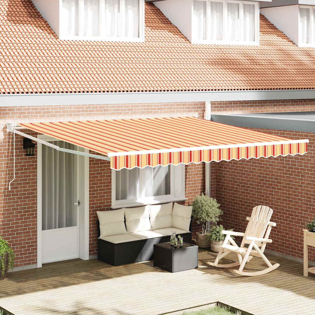 vidaXL Toldo retráctil Amarillo y Naranja 400 x 300 cm