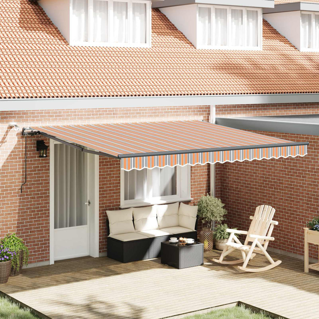 vidaXL Toldo retráctil Multicolor 400 x 300 cm Poliéster