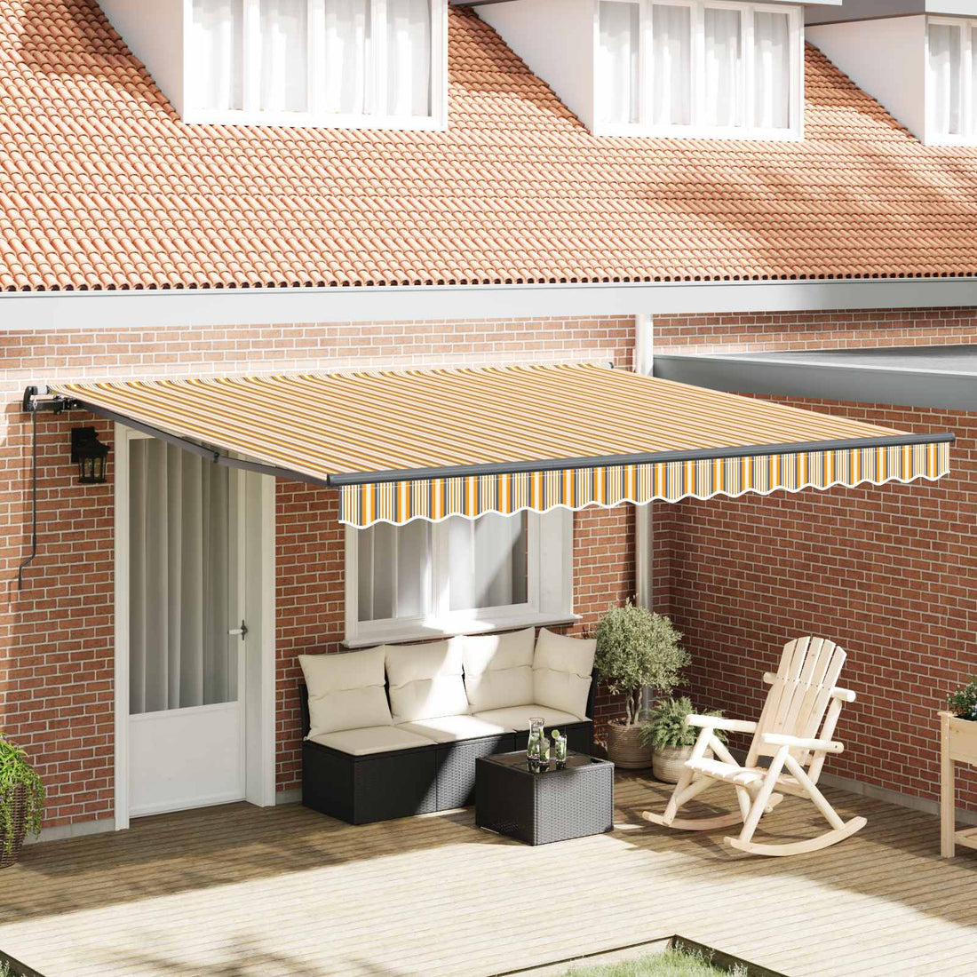 vidaXL Toldo retráctil Multicolor 400 x 300 cm Poliéster y Aluminio
