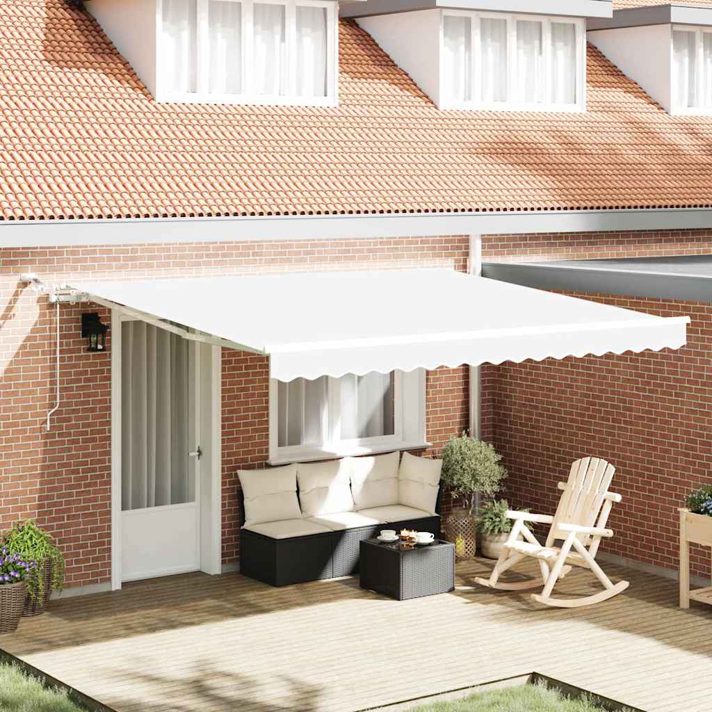 vidaXL Toldo retráctil Blanco 400 x 300 cm Poliéster