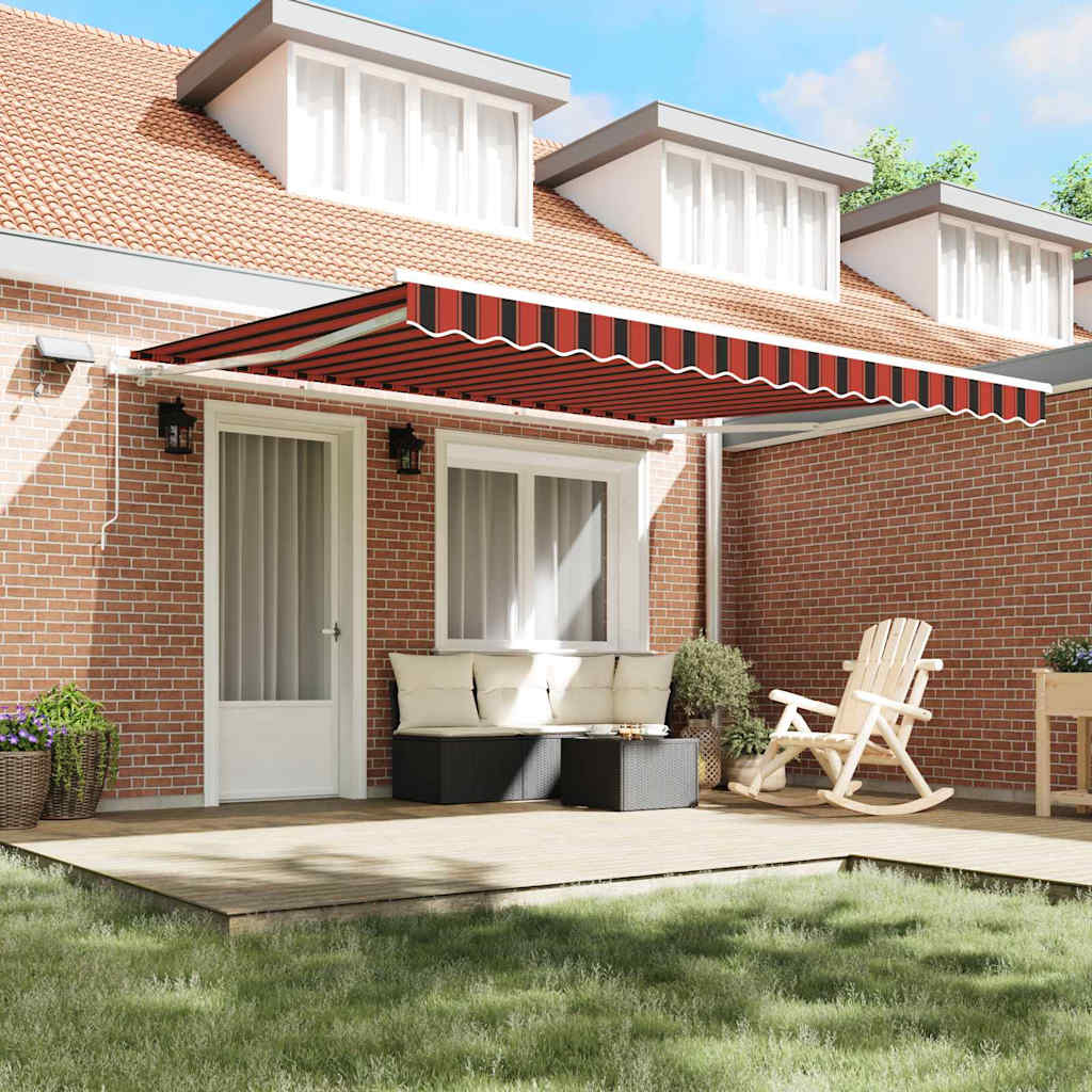 vidaXL Toldo retráctil Naranja y marrón 400 x 300 cm Tela y Aluminio