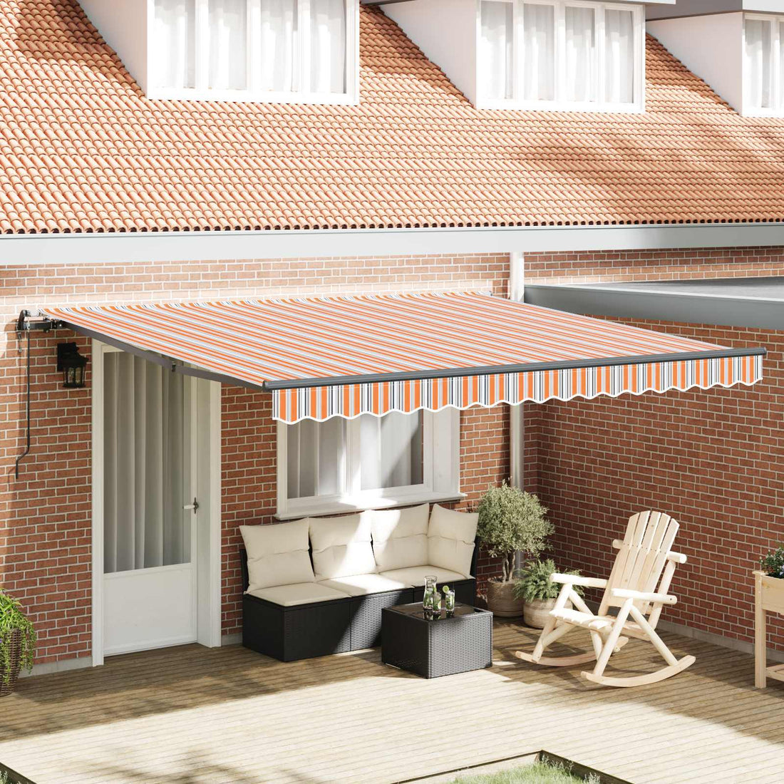 vidaXL Toldo retráctil Multicolor 400 x 350 cm Tela y Aluminio