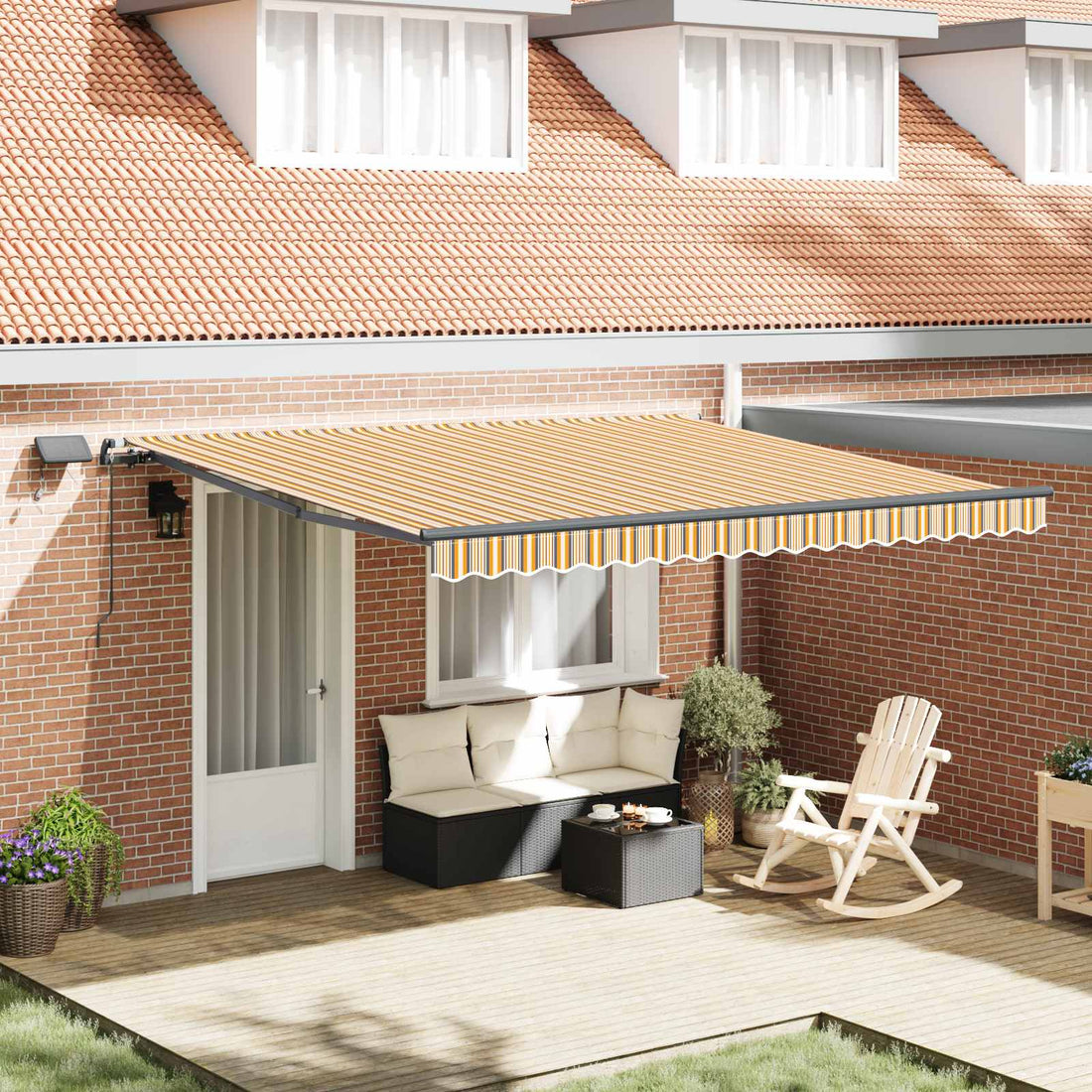 vidaXL Toldo retráctil Multicolor 400 x 350 cm Tela y Aluminio