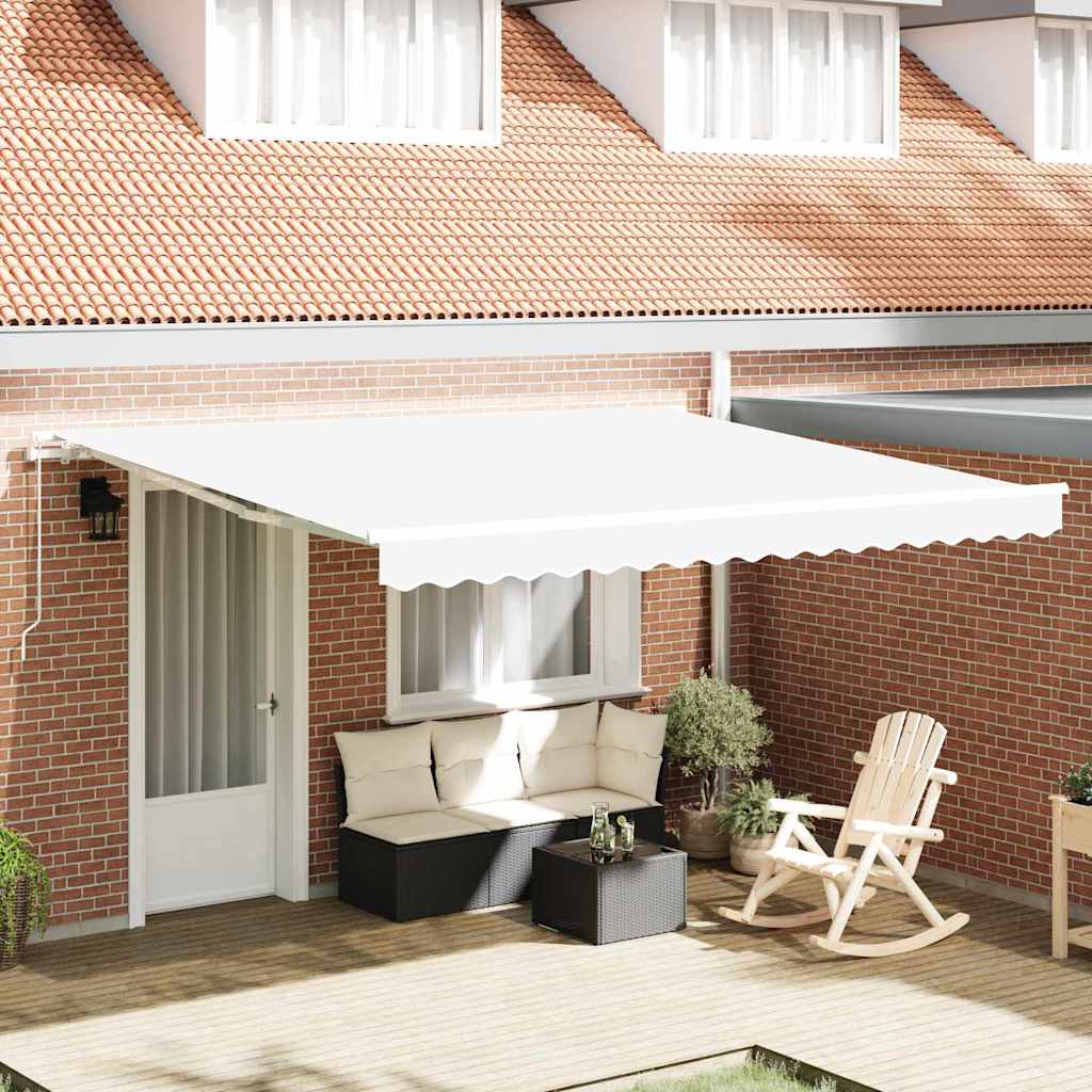 vidaXL Toldo retráctil Blanco 400 x 350 x 165 cm Poliéster y Aluminio