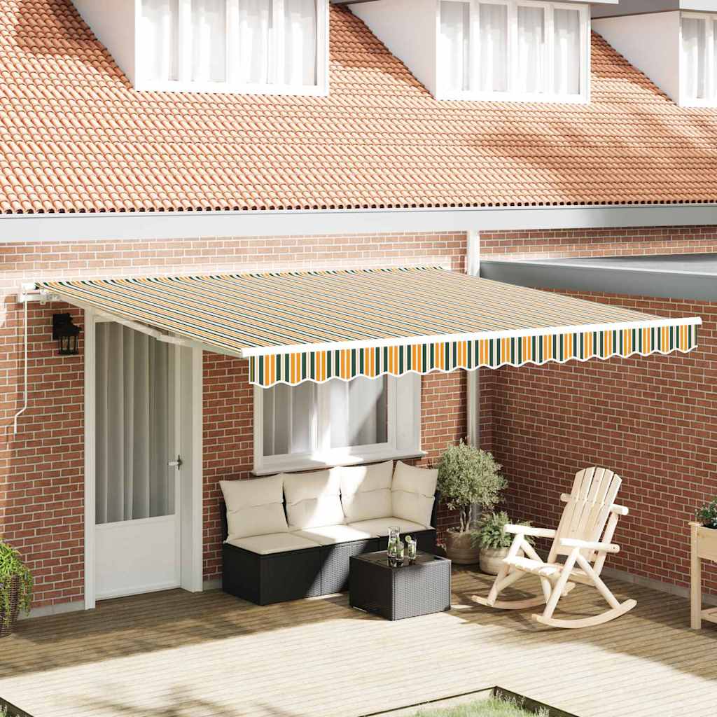vidaXL Toldo retráctil Verde 400 x 350 cm Poliéster y Aluminio