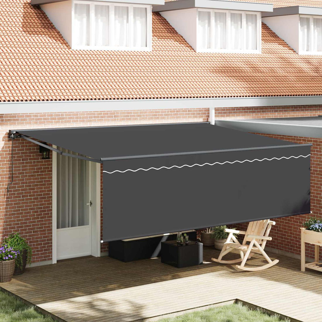 vidaXL Toldo retráctil Antracita 450 x 300 cm Poliéster y Aluminio