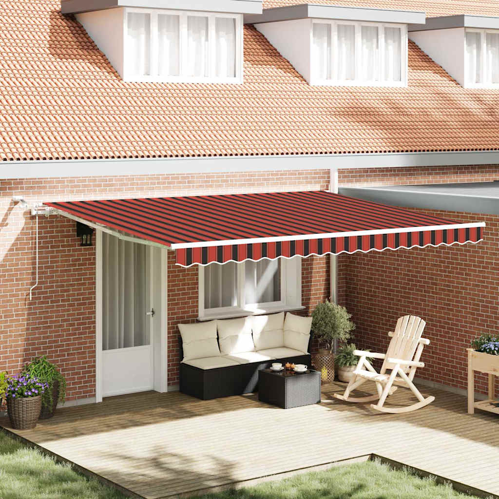 vidaXL Toldo retráctil Naranja y Marrón 450 x 300 cm Poliéster