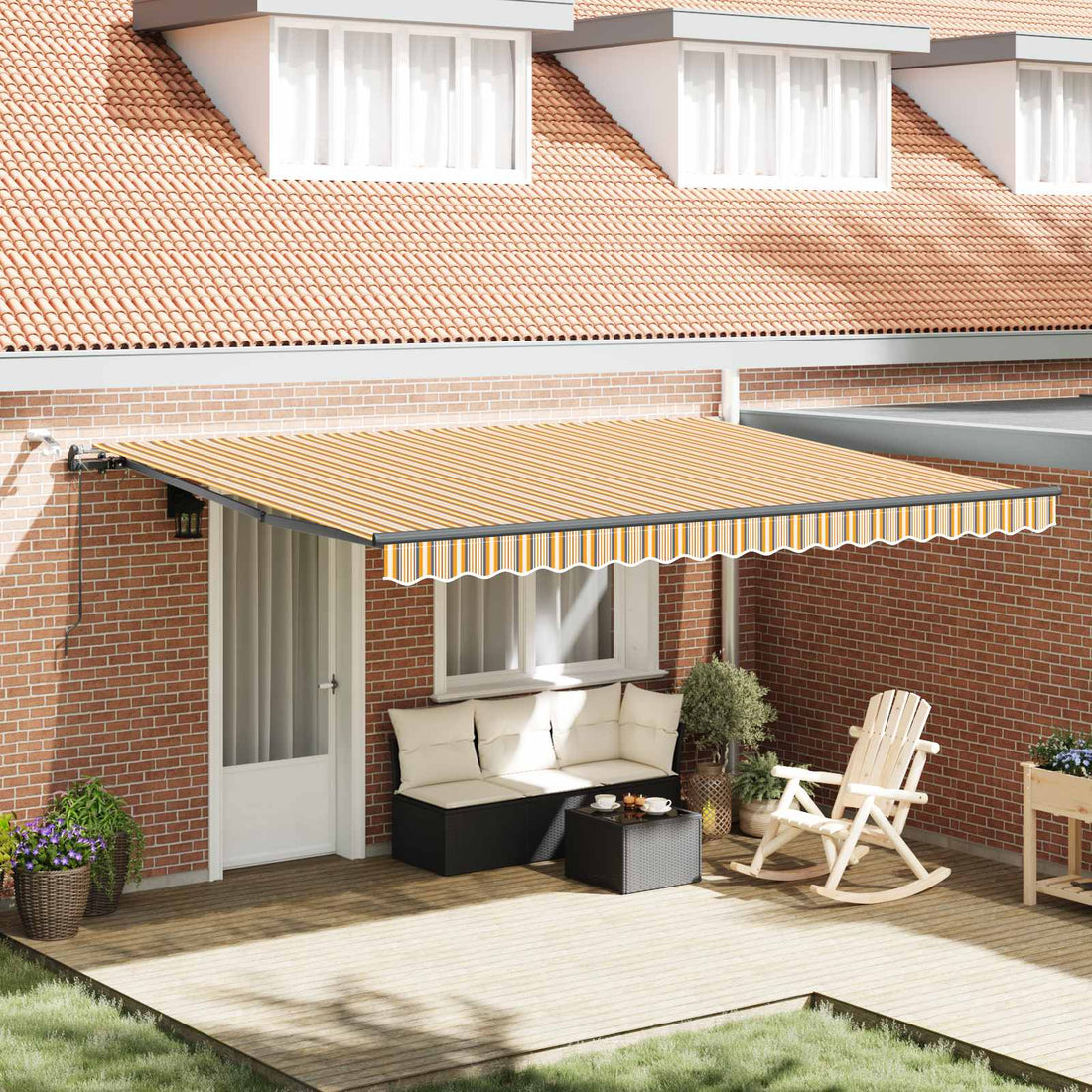vidaXL Toldo retráctil Multicolor 450 x 300 cm Poliéster