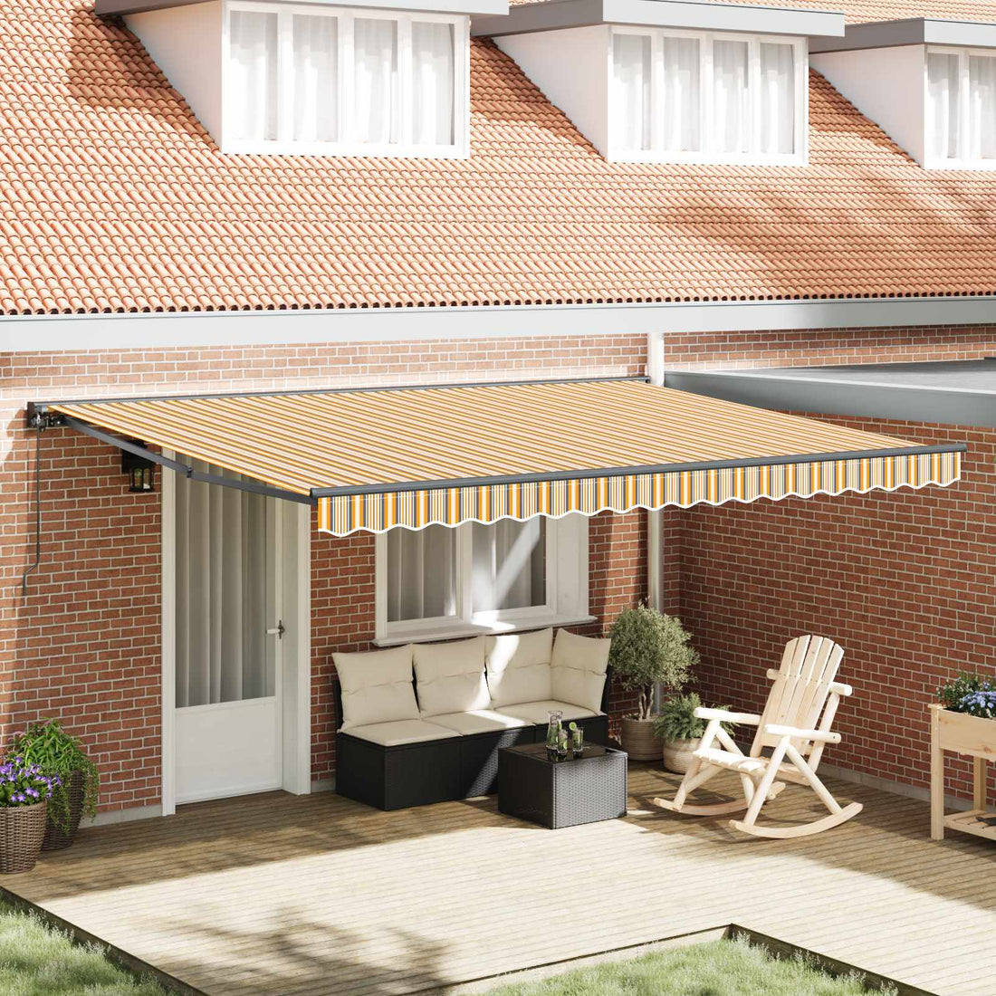 vidaXL Estructura del Toldo Amarillo y Gris 450 x 300 cm