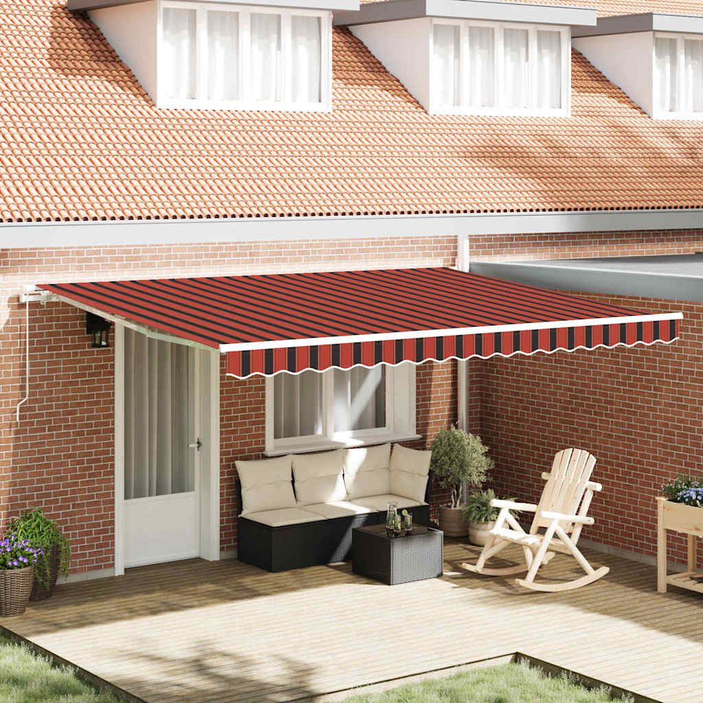 vidaXL Toldo retráctil Naranja y Marrón 450 x 350 x 165 cm
