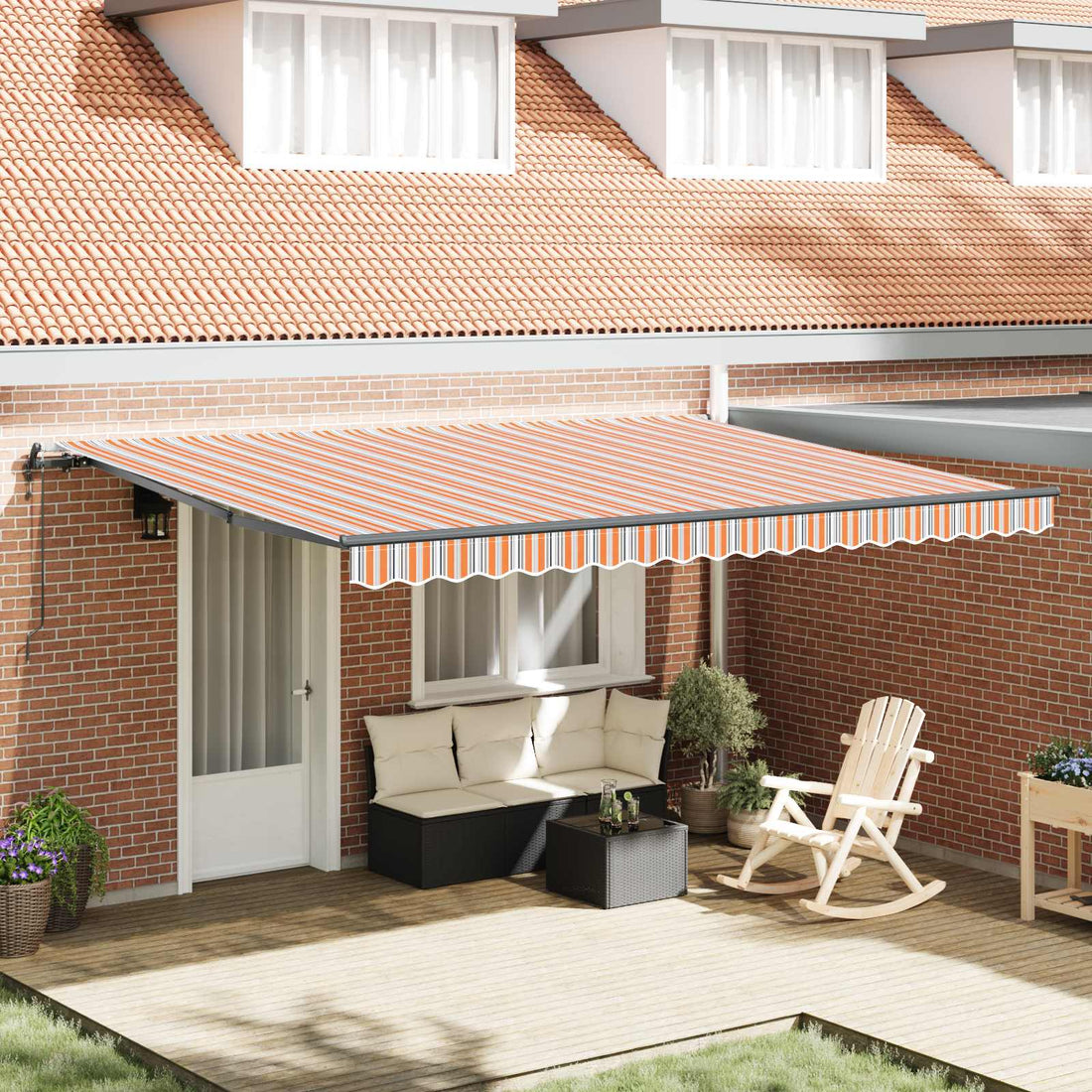 vidaXL Toldo retráctil Multicolor 450 x 350 cm Tela y Aluminio