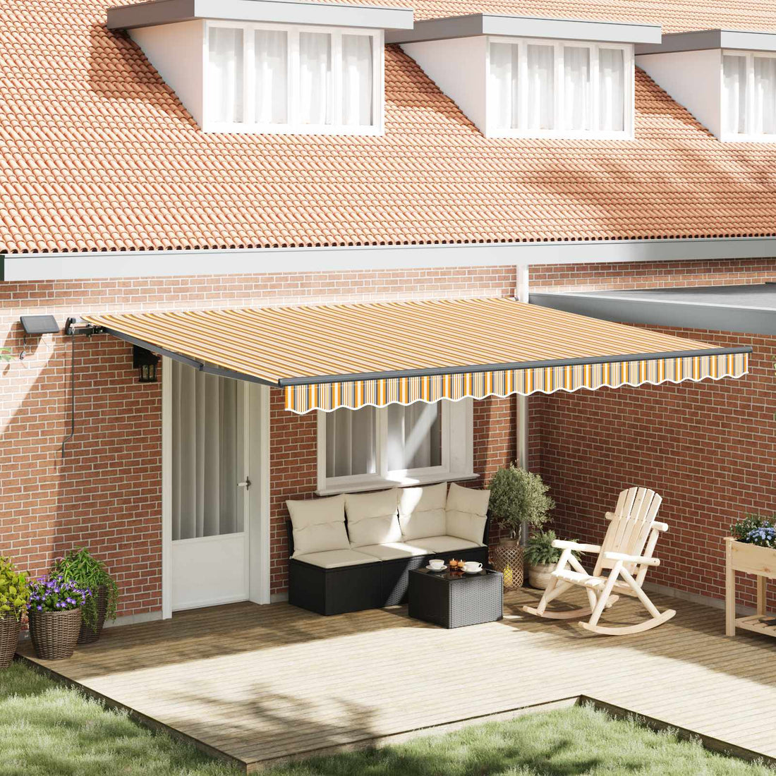 vidaXL Toldo retráctil Multicolor 450 x 350 cm Tela y Aluminio