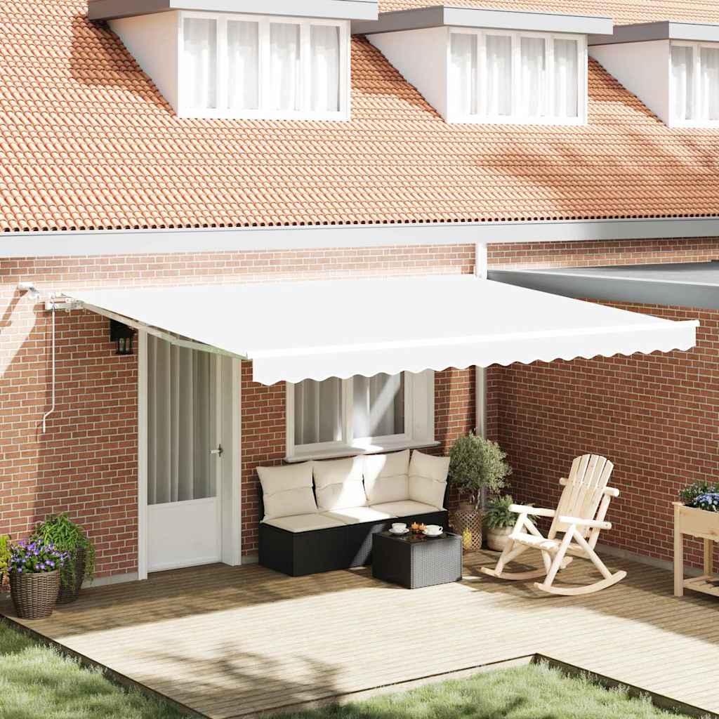 vidaXL Toldo retráctil Blanco 450 x 350 cm Poliéster