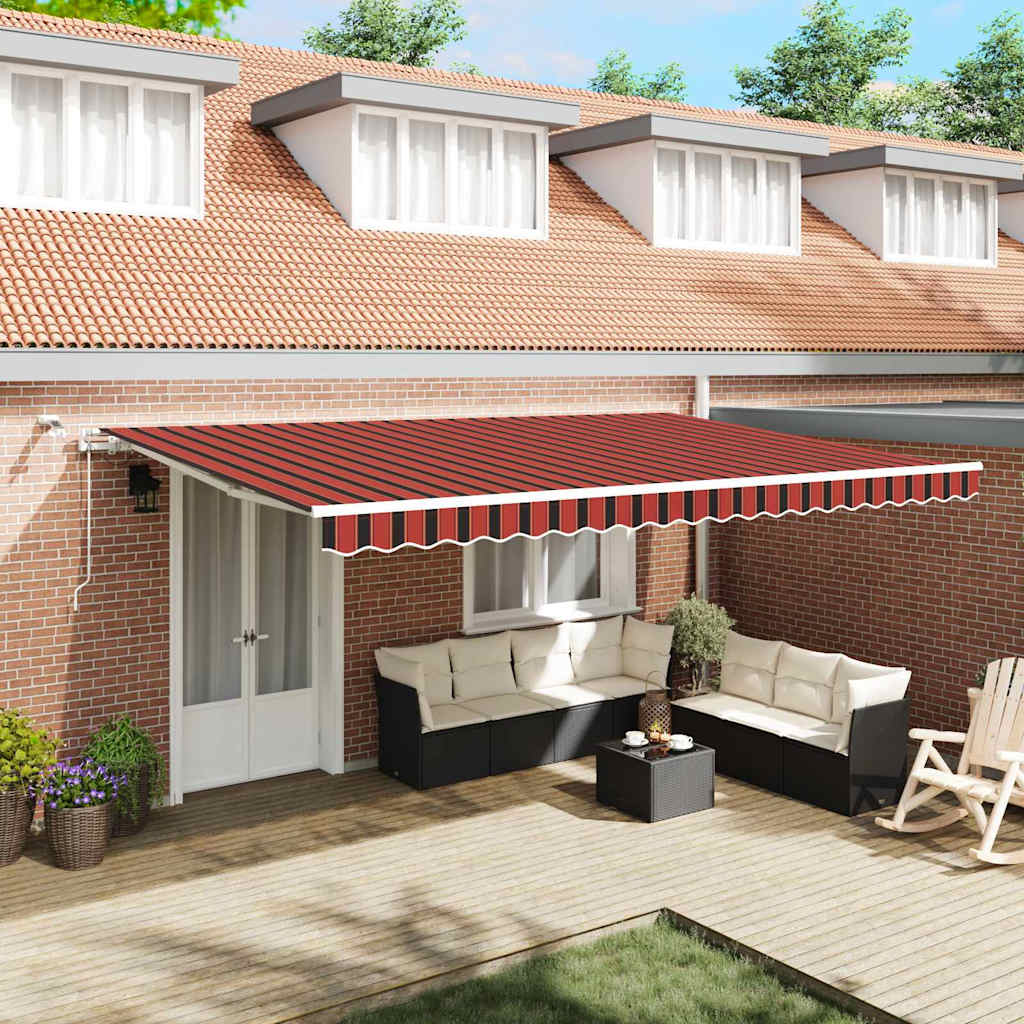 vidaXL Toldo retráctil Naranja y Marrón 500 x 300 cm Poliéster