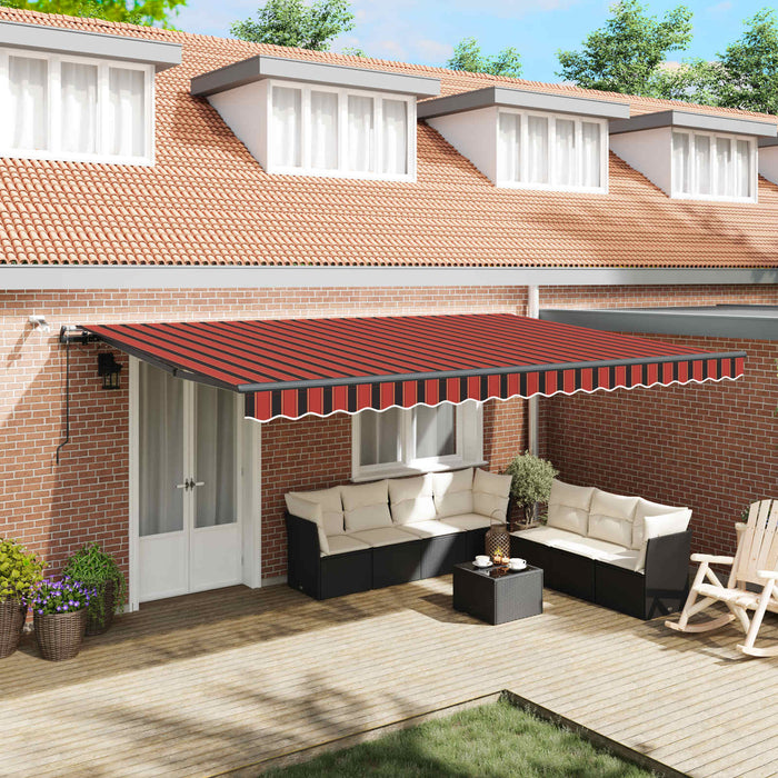 vidaXL Toldo retráctil Naranja y marrón 500 x 300 cm Poliéster