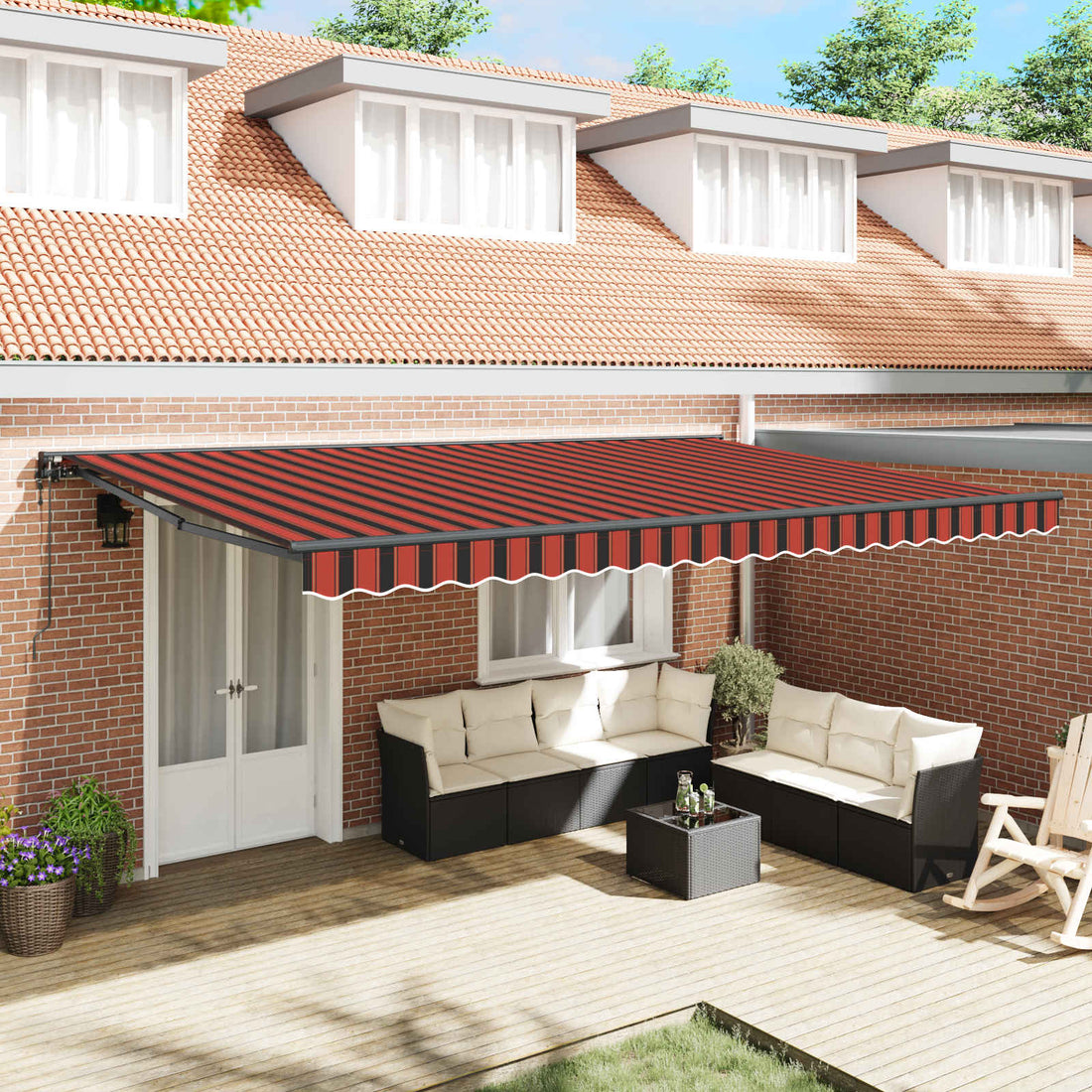 vidaXL Estructura del Toldo Naranja y Negro 500 x 300 cm