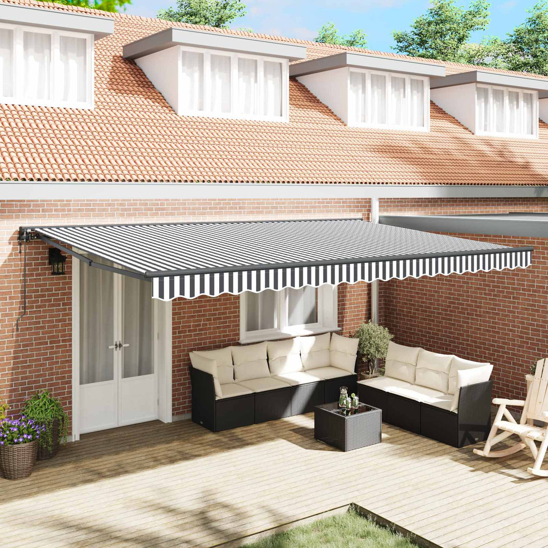 vidaXL Estructura del Toldo Antracita y Blanco 500 x 300 cm