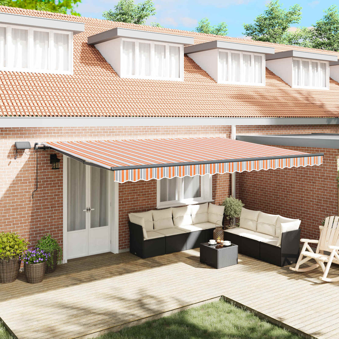 vidaXL Toldo retráctil Multicolor 500 x 300 x 165 cm Tela y Aluminio