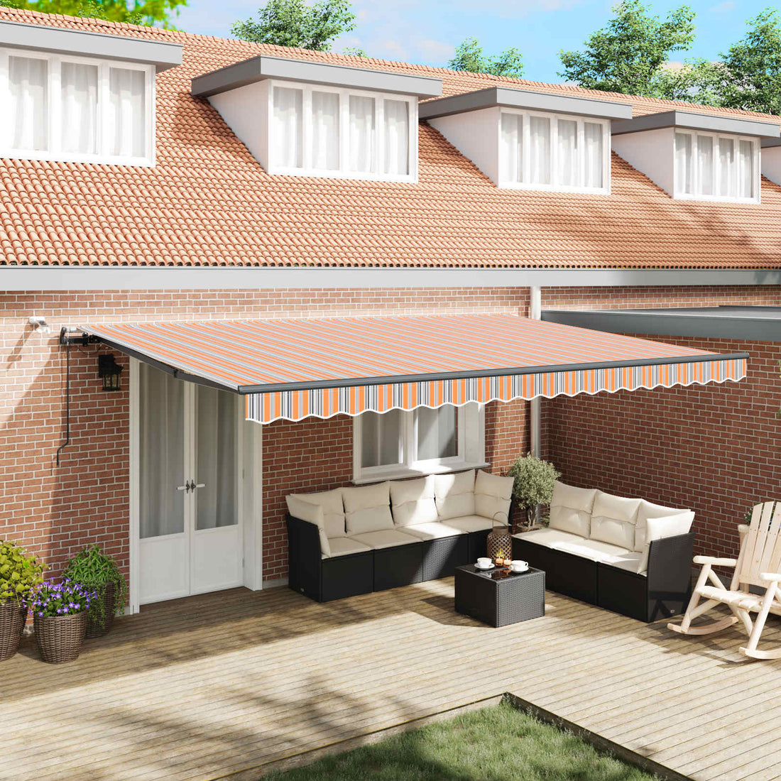 vidaXL Toldo retráctil Multicolor 500 x 300 x 165 cm Poliéster