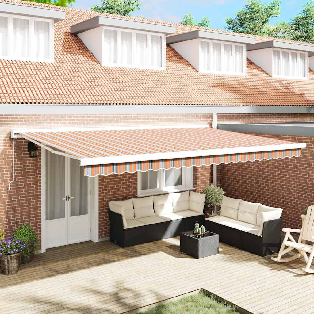 vidaXL Toldo retráctil Multicolor 500 x 300 x 165 cm Tela y Metal